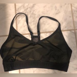 Vs pink camo sports bra size large new